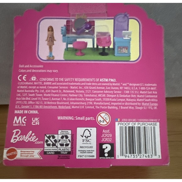 Mini Barbie Land Playset Pretend Play 1.5" Doll...NIP 0223 - Picture 2 of 2